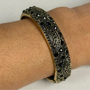 Intricate Black and Gold Women's Bracelet